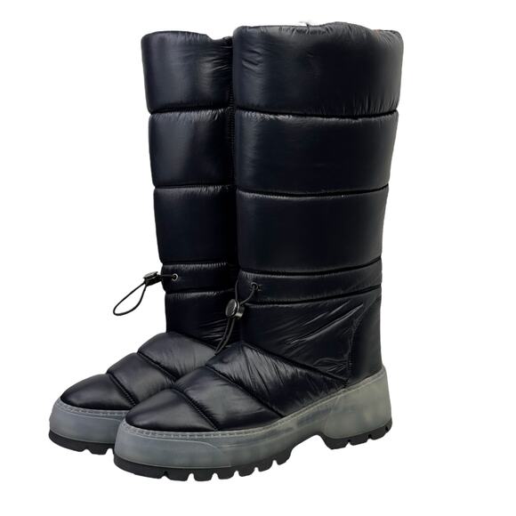 Aquatalia Women's Arlo Puffer Nylon Tall Boot 10.5 Navy Winter Waterproof NEW - Picture 1 of 12